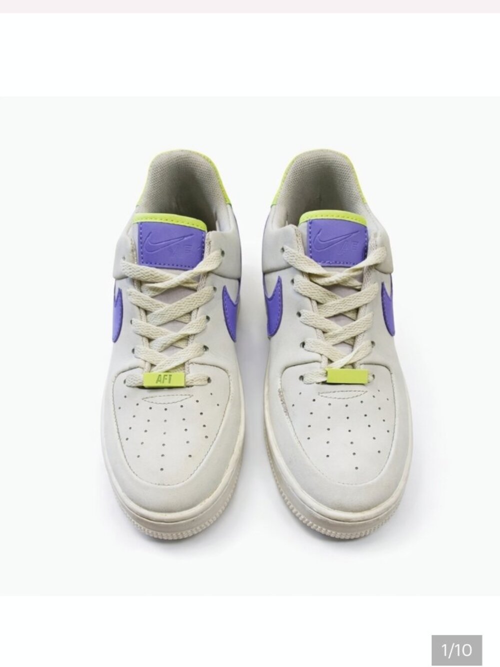 Woman's Air Force 1 Sage Low "Sail Medium Violet" Running Shoes Size 8